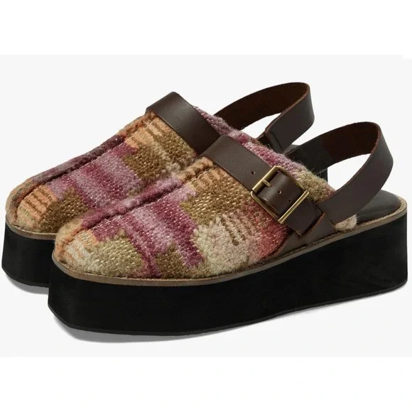 Free People Brown and Black Platform Mules - Picture 9 of 9